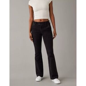 NWT American Eagle High Rise Kick Boot Corduroy Black 16‎